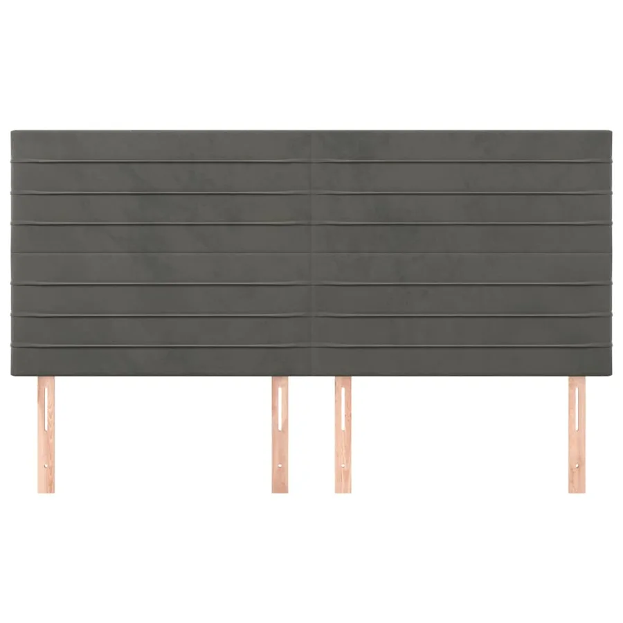 Tête de lit Gris foncé 180 x 5 x 118/128 cm Velours - 3