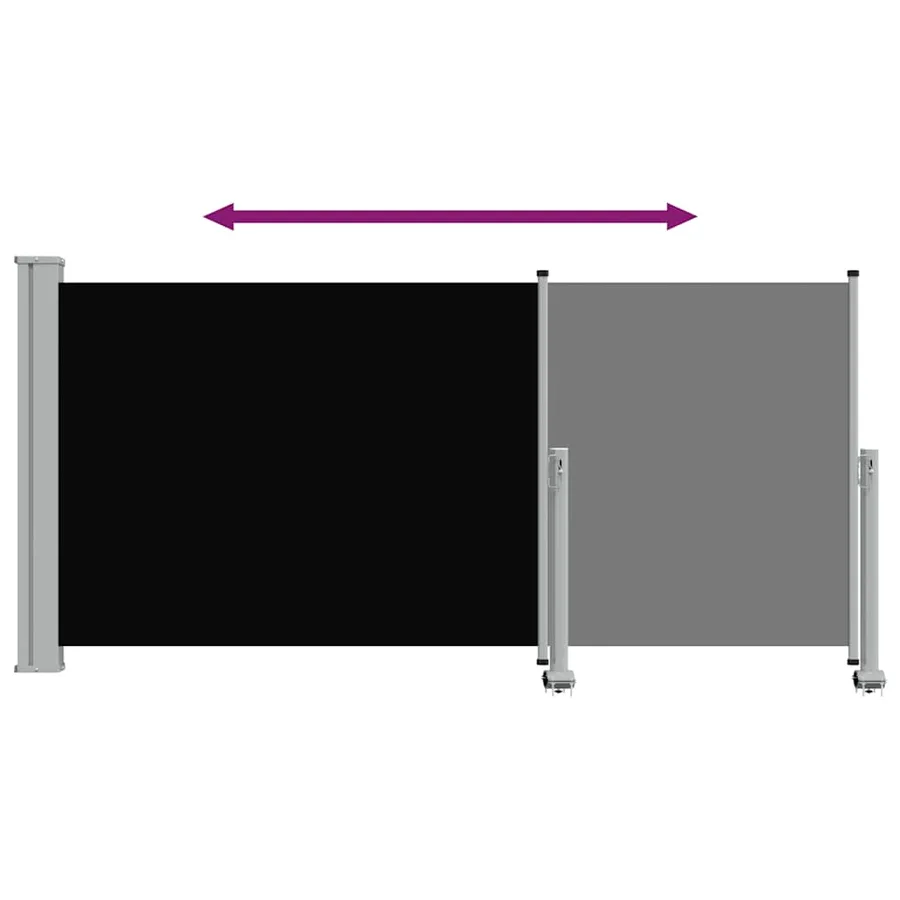 Auvent latéral rétractable de patio 120 x 300 cm Noir - 8
