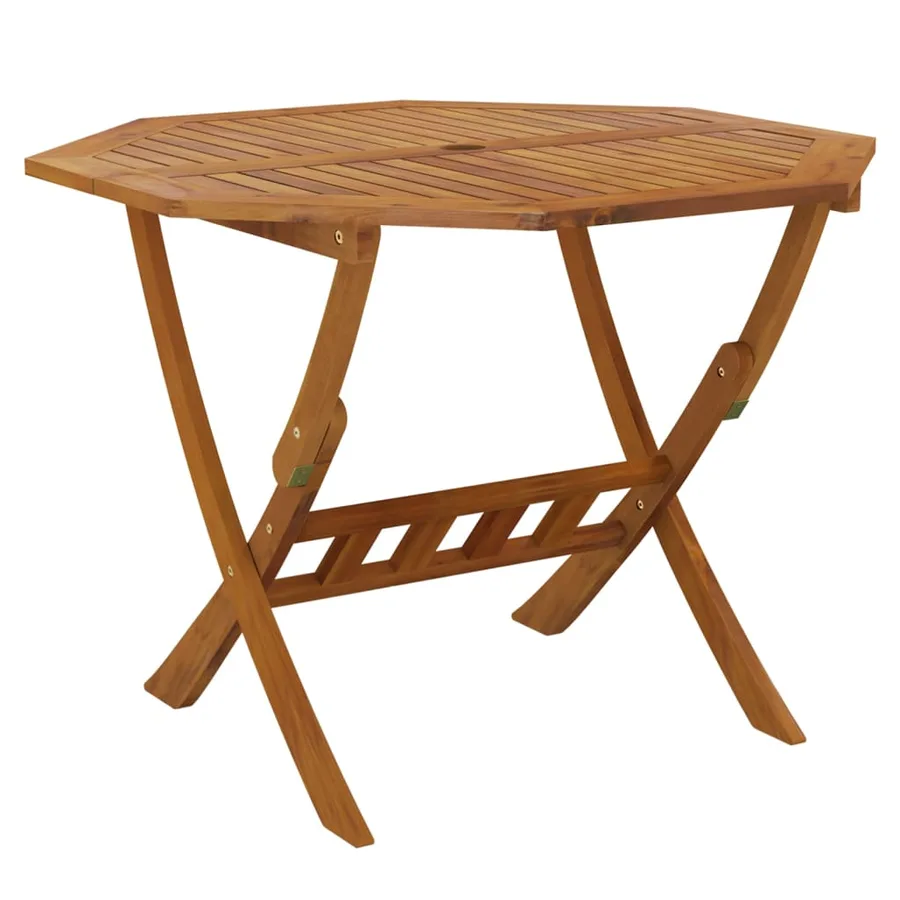 Table pliable de jardin 90x75 cm Bois d'acacia solide - 2