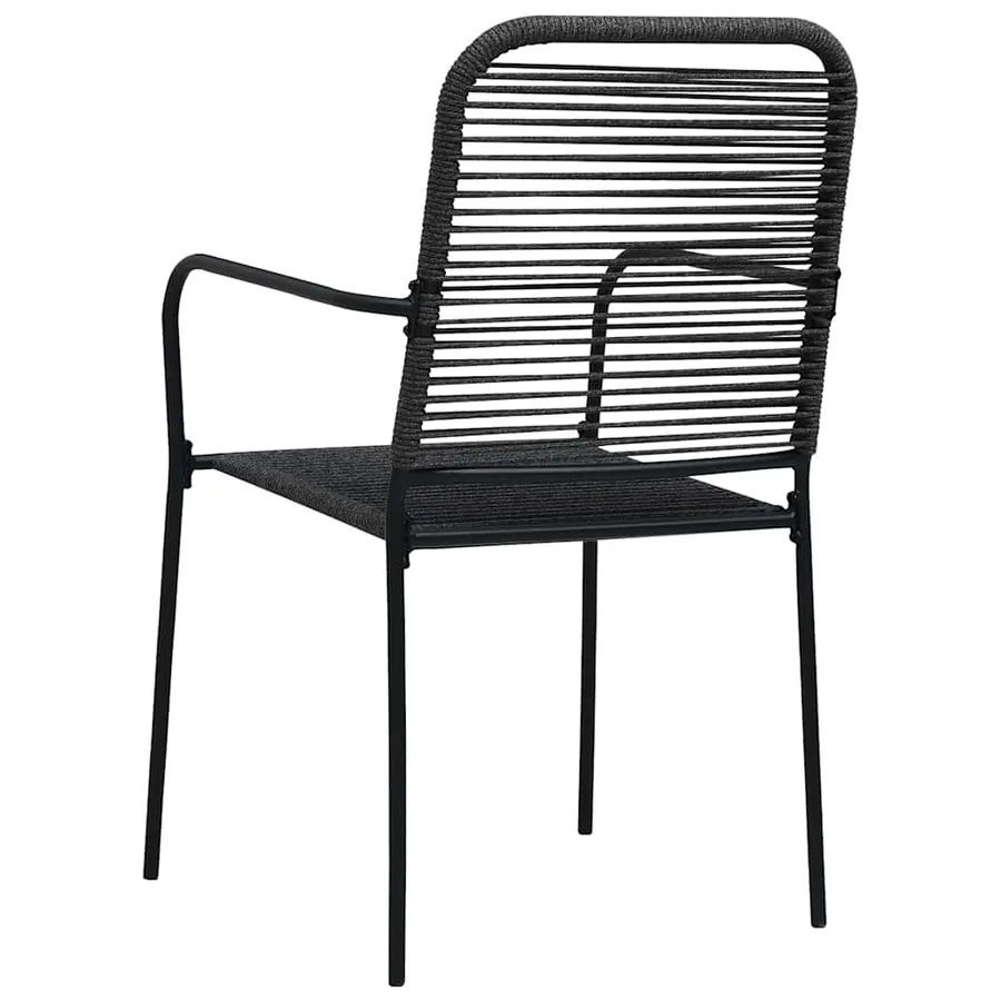 Ensemble à manger de jardin 7 pcs noir verre et acier - 11