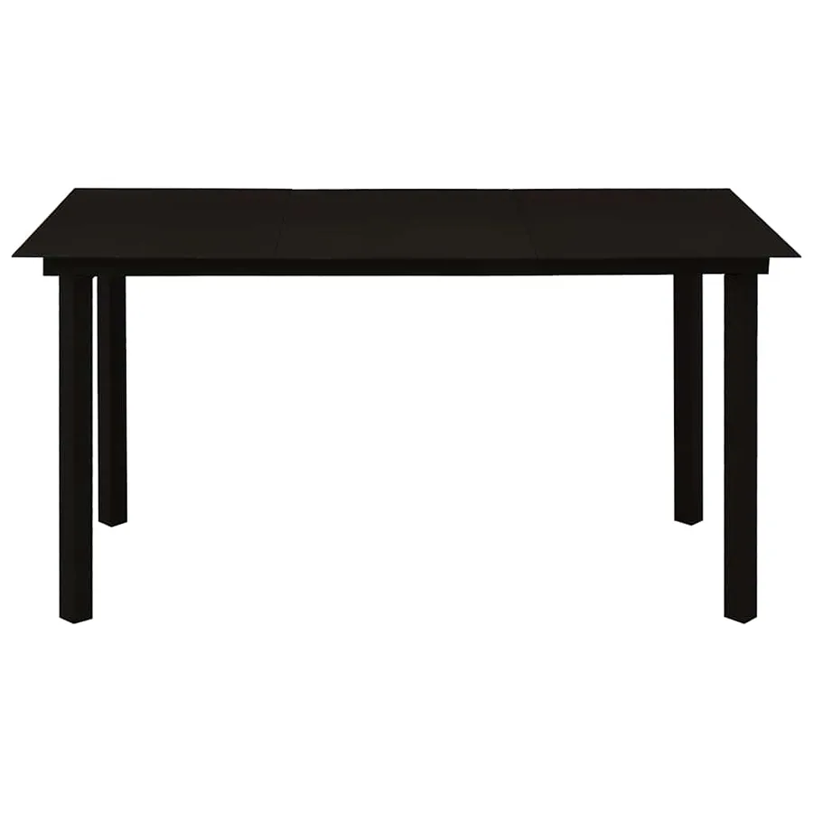 Ensemble à manger de jardin 7 pcs noir verre et acier - 4