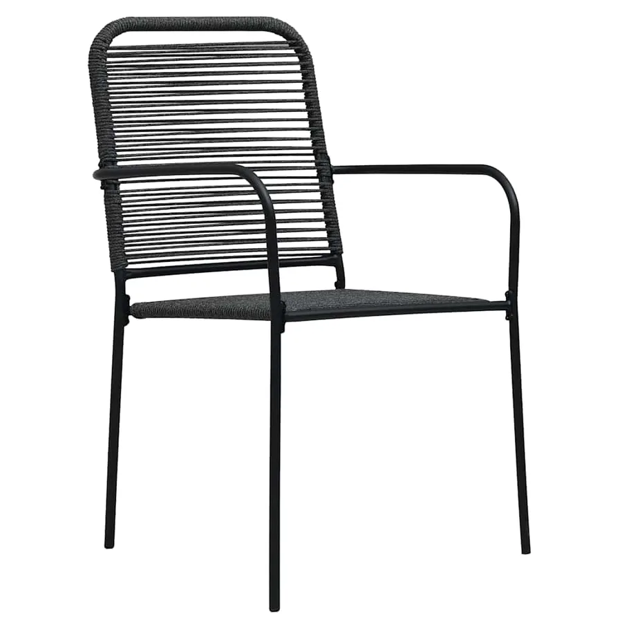 Ensemble à manger de jardin 7 pcs noir verre et acier - 8