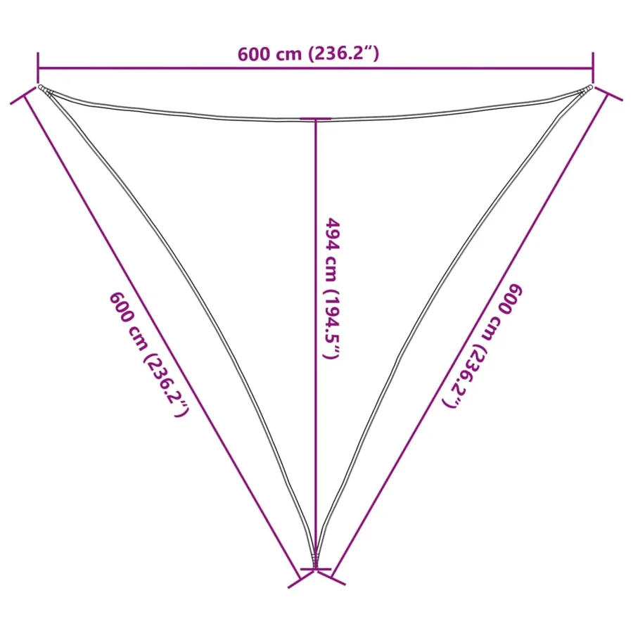 Voile d'ombrage 160 g/m² Marron 6x6x6 m PEHD - 10