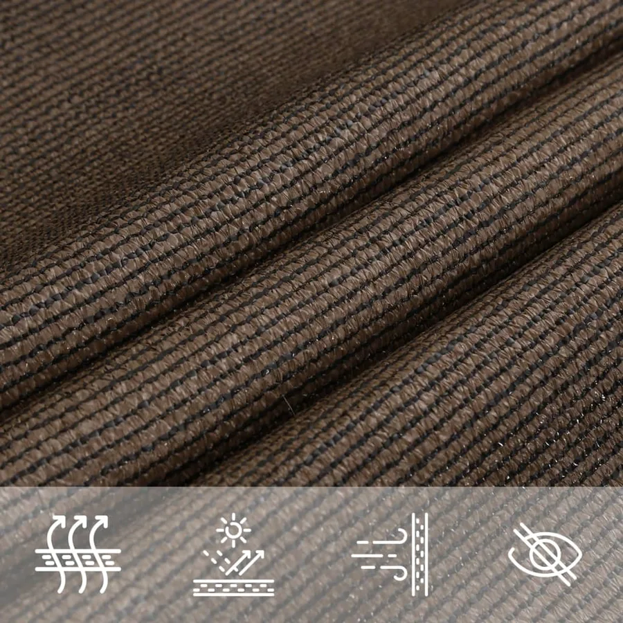 Voile d'ombrage 160 g/m² Marron 6x6x6 m PEHD - 5