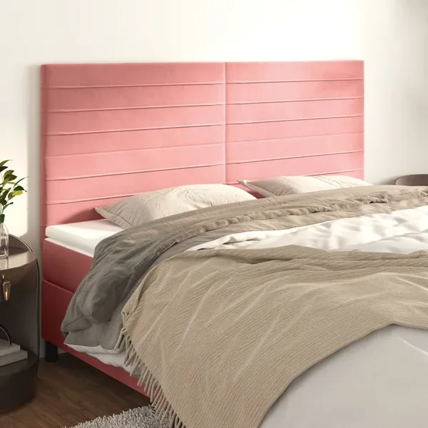 Tête de lit Rose 160x5x118/128 cm Velours