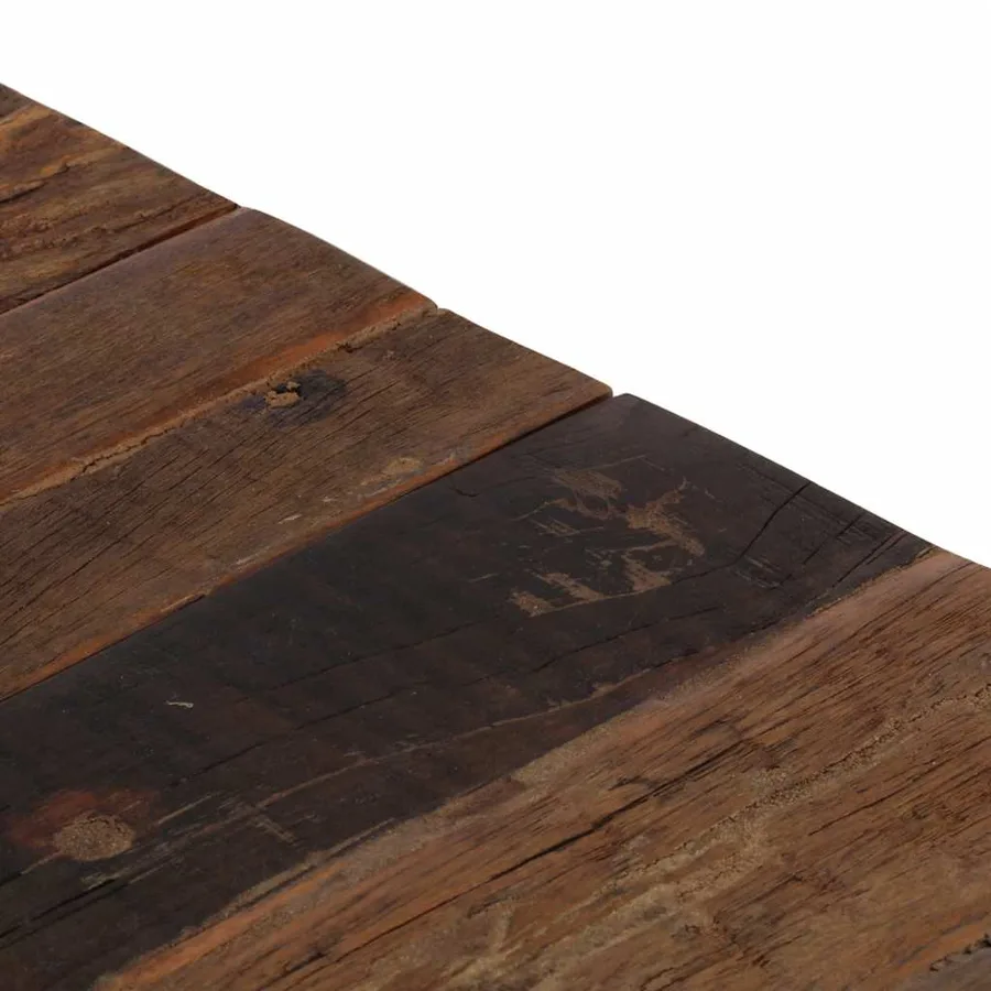 Table basse argenté inox et bois de mélèze massif - 8