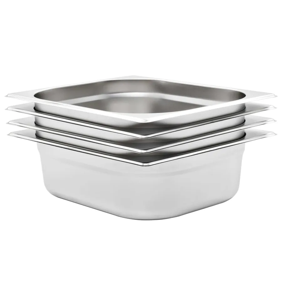 Récipients Gastronorm 4 pcs GN 1/2 100 mm Acier inoxydable