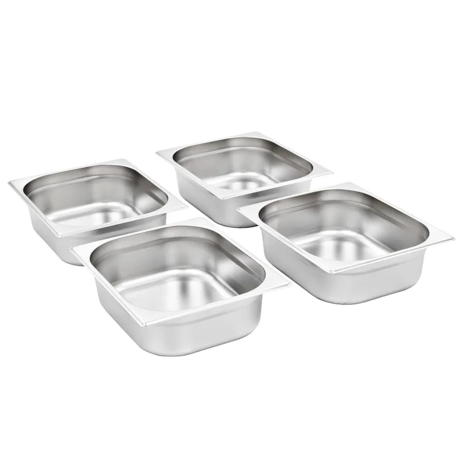 Récipients Gastronorm 4 pcs GN 1/2 100 mm Acier inoxydable - 2