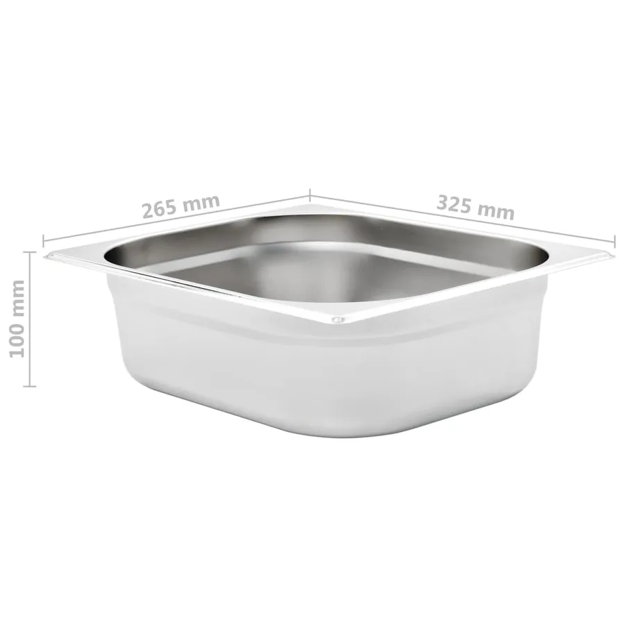 Récipients Gastronorm 4 pcs GN 1/2 100 mm Acier inoxydable - 8