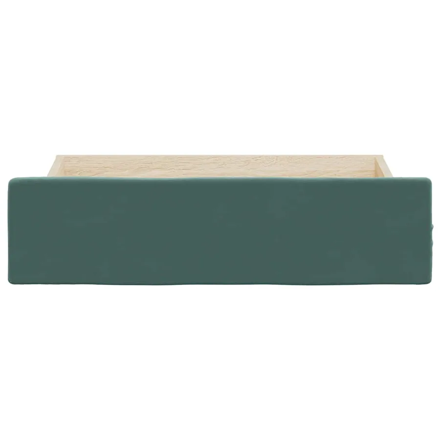 Tiroirs de lit 2 pcs vert foncé bois d'ingénierie et velours - 4