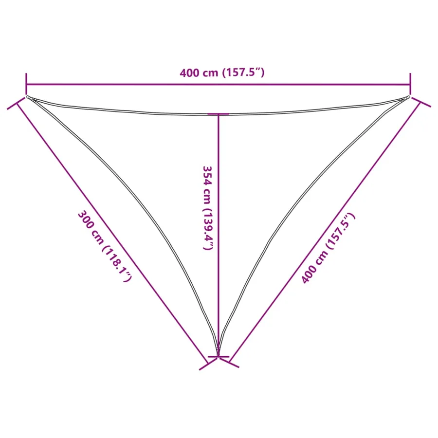 Voile parasol tissu oxford triangulaire 3x4x4 m vert foncé - 10