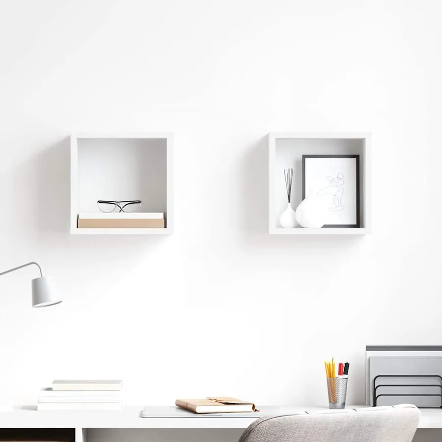 Étagères cube murales 2 pcs Blanc 26x15x26 cm