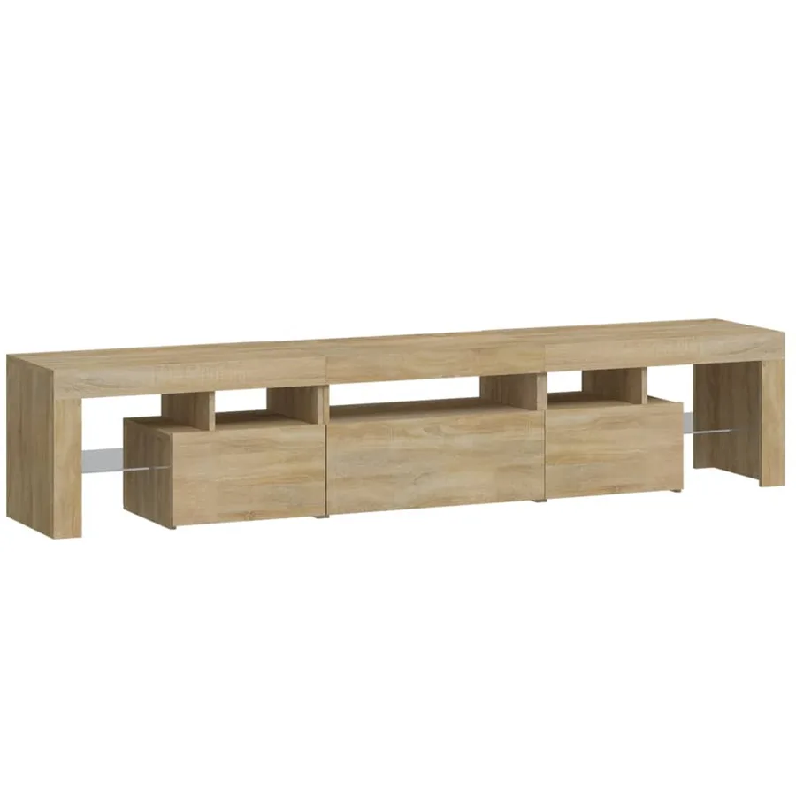 Meuble TV avec lumières LED Chêne sonoma 200x36,5x40 cm - 7