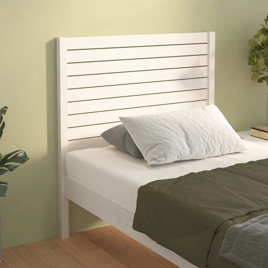Tête de lit Blanc 81x4x100 cm Bois massif de pin - 4