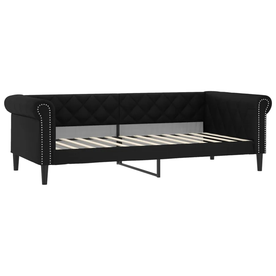 Lit de jour avec gigogne et tiroirs sans matelas noir 90x200 cm - 6
