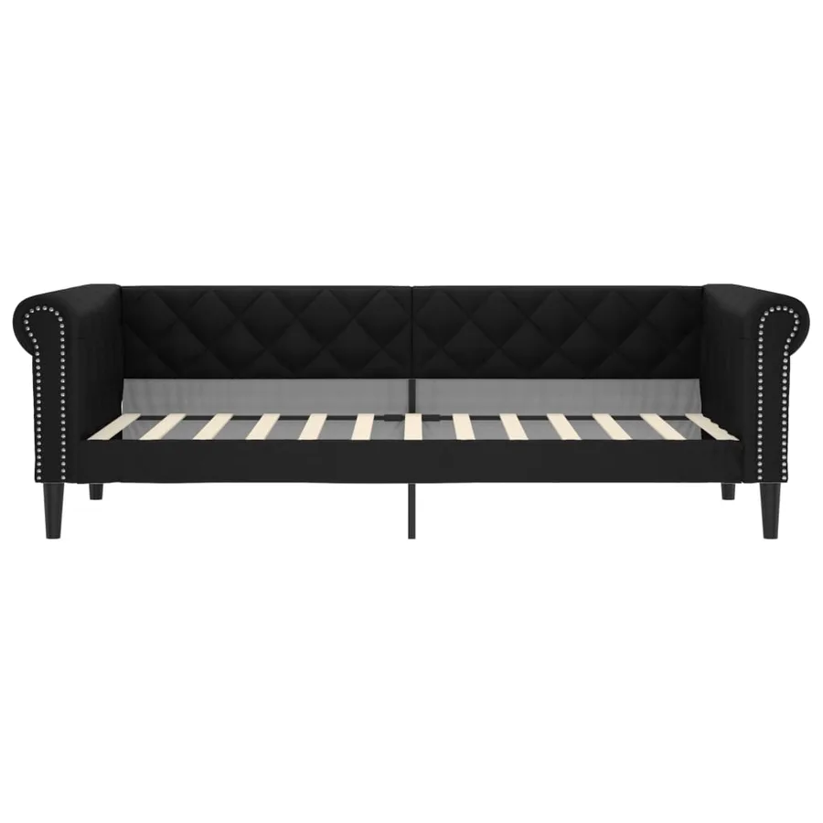 Lit de jour avec gigogne et tiroirs sans matelas noir 90x200 cm - 7