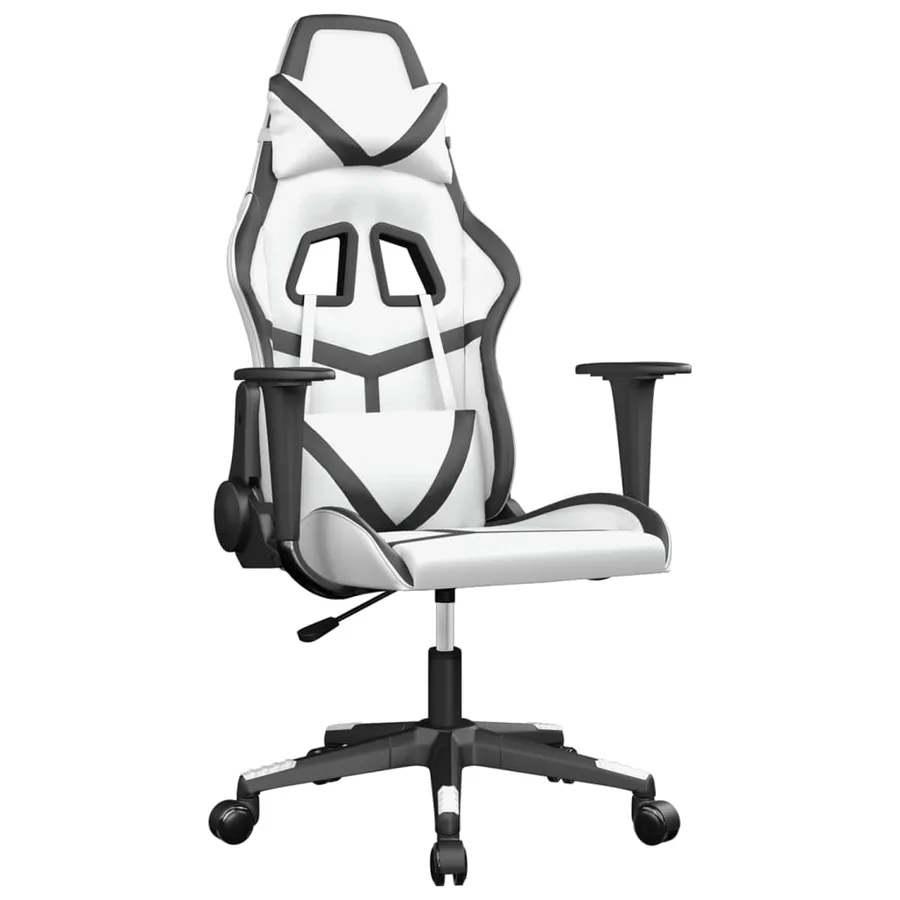 Chaise de jeu Blanc et noir Similicuir - 2