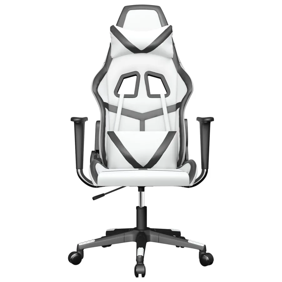 Chaise de jeu Blanc et noir Similicuir - 3