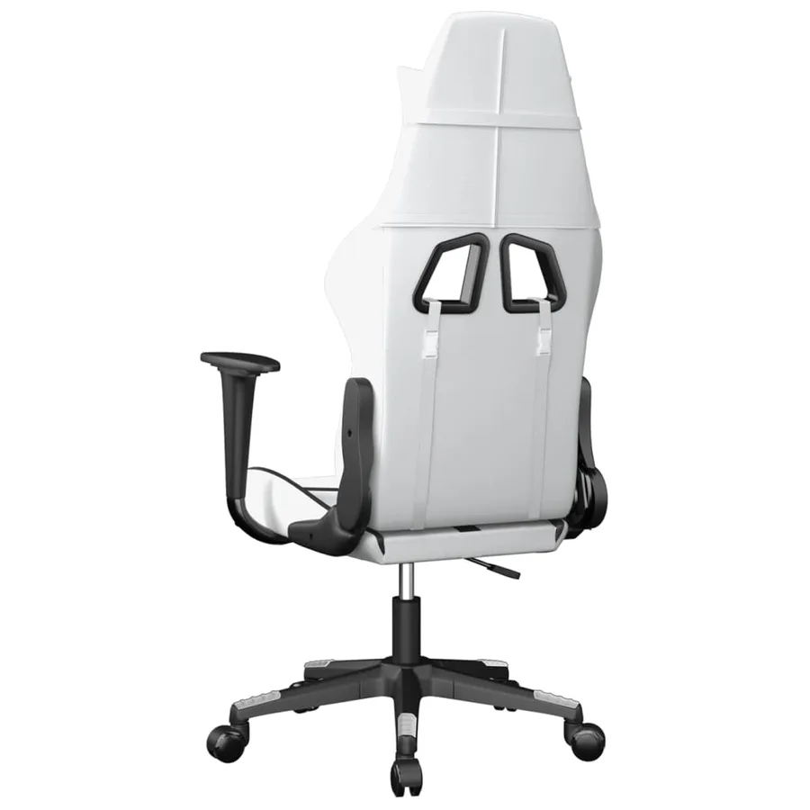 Chaise de jeu Blanc et noir Similicuir - 5