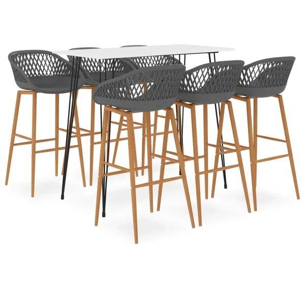 Ensemble de bar 7 pcs Blanc et gris