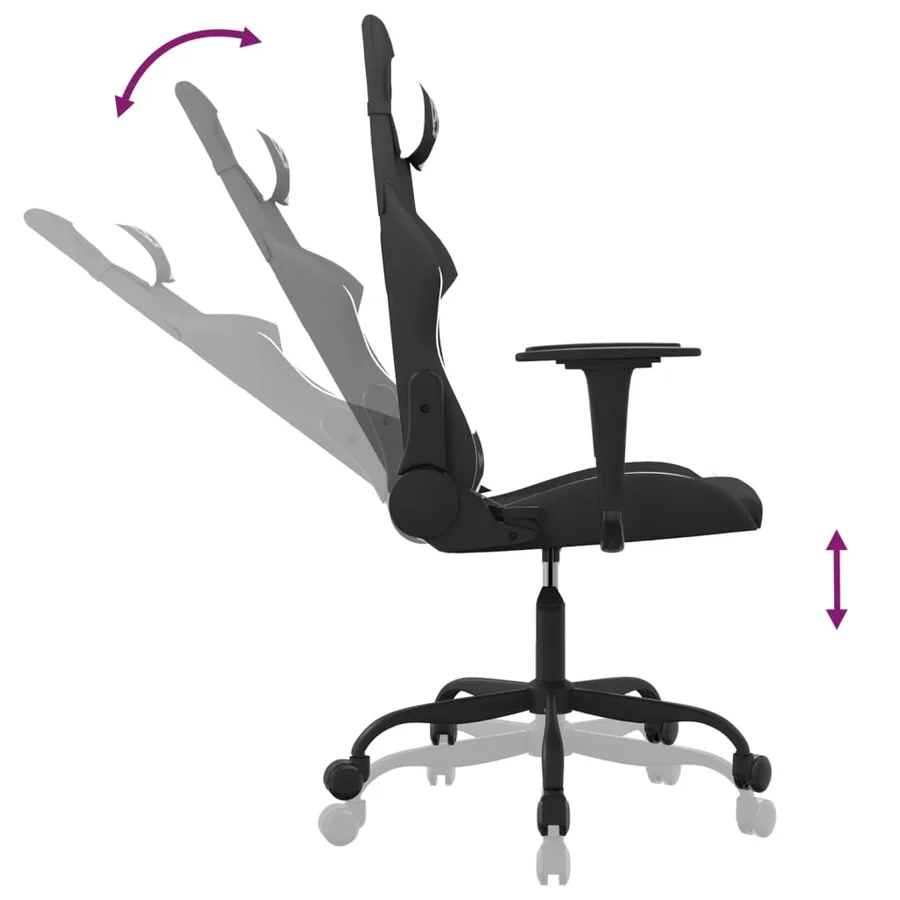 Chaise de jeu Noir et blanc Tissu - 6