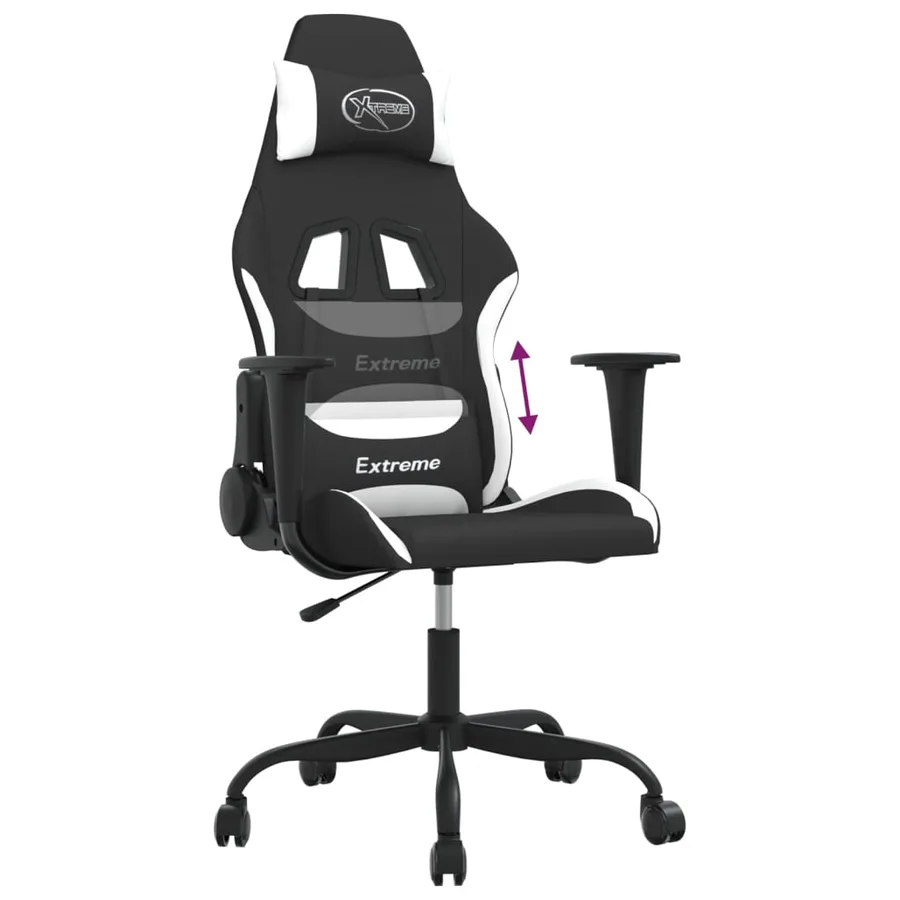 Chaise de jeu Noir et blanc Tissu - 7