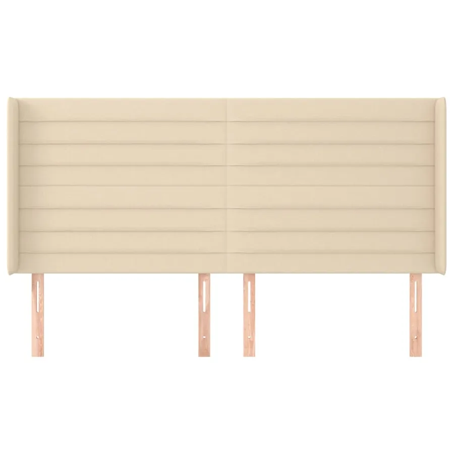 Tête de lit avec oreilles Crème 163x16x118/128 cm Tissu - 3
