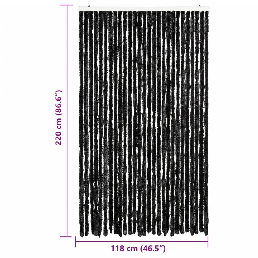 Moustiquaire anthracite 118x220 cm chenille - 7