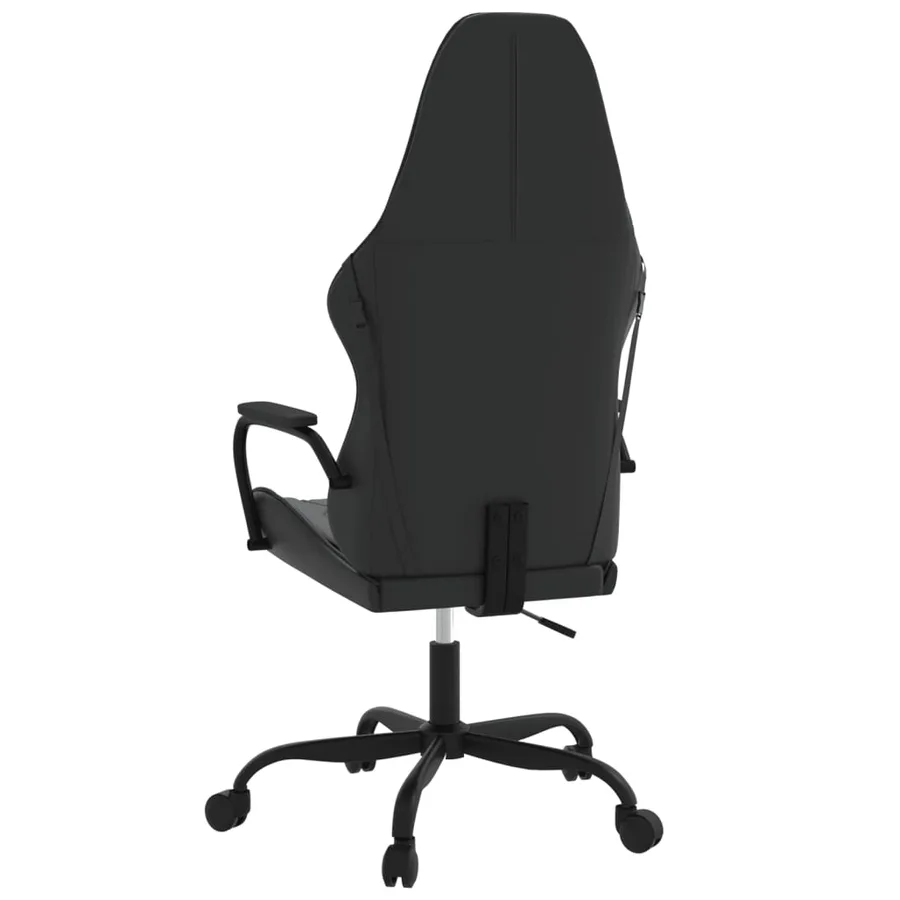 Chaise de jeu de massage noir similicuir - 5