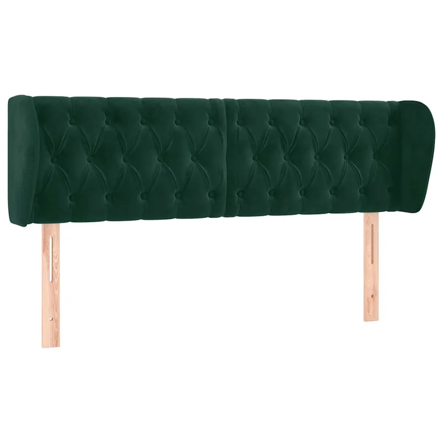 Tête de lit avec oreilles Vert foncé 163x23x78/88 cm Velours - 2