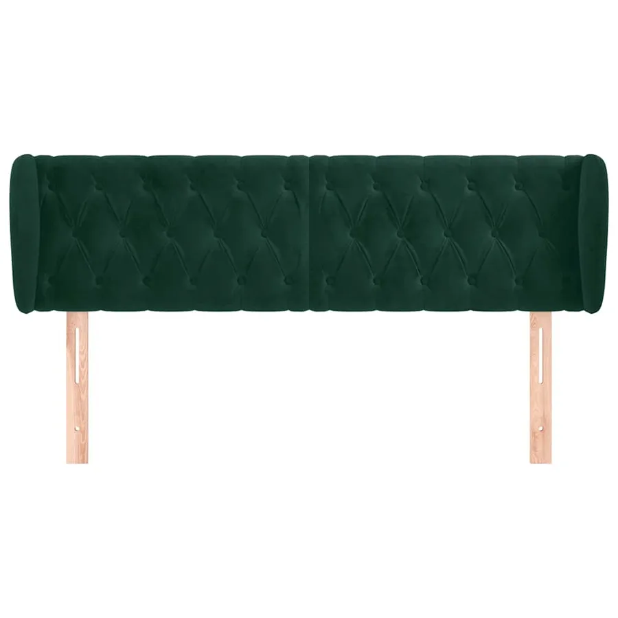 Tête de lit avec oreilles Vert foncé 163x23x78/88 cm Velours - 3