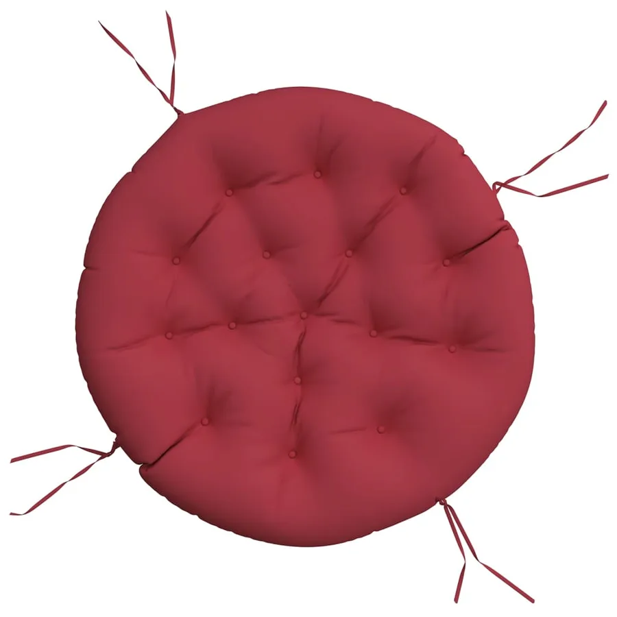 Coussin rond rouge bordeaux Ø 100 x11 cm tissu oxford - 2