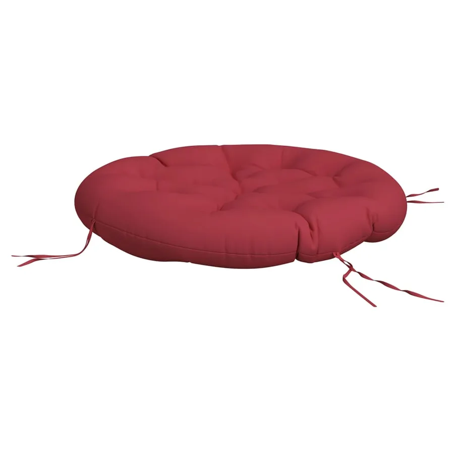 Coussin rond rouge bordeaux Ø 100 x11 cm tissu oxford - 4