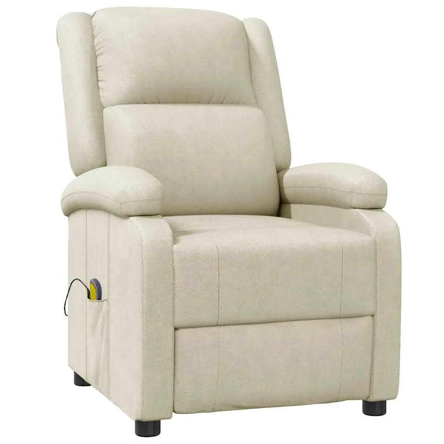 Fauteuil de massage blanc crème similicuir - 2
