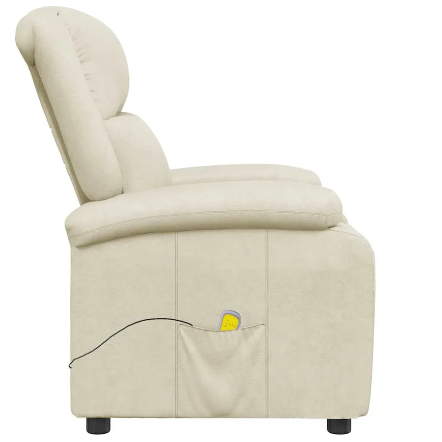 Fauteuil de massage blanc crème similicuir - 4