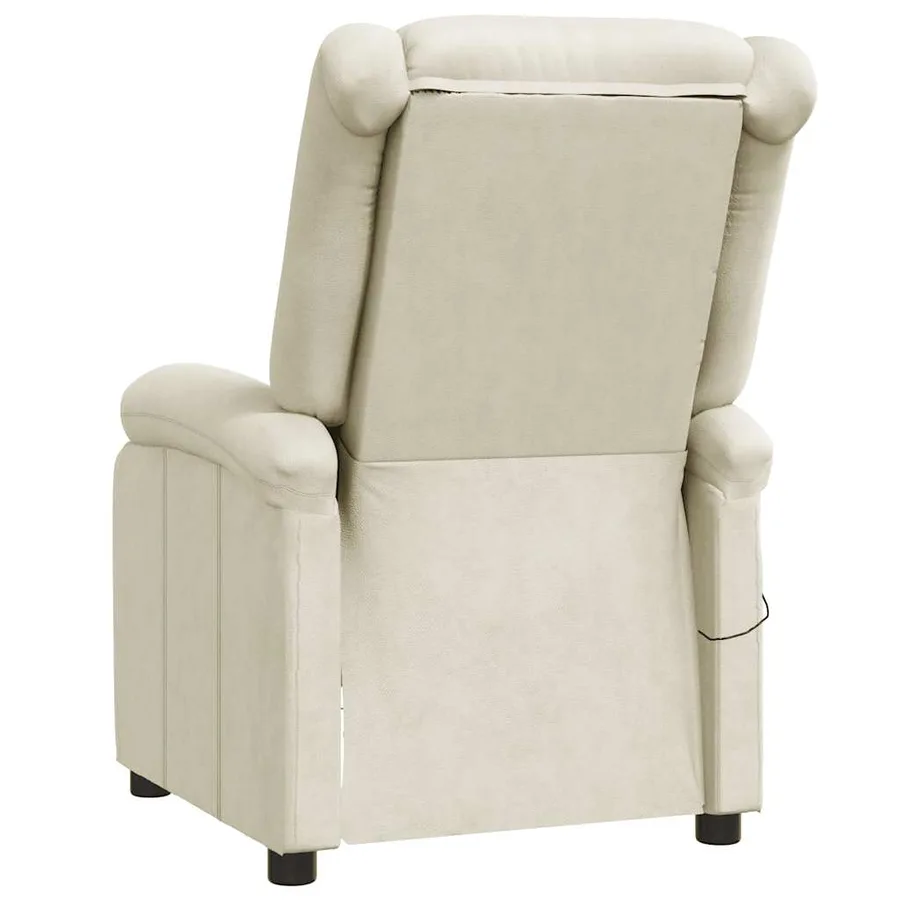 Fauteuil de massage blanc crème similicuir - 5