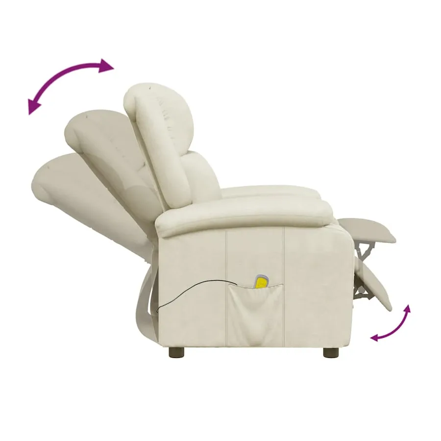 Fauteuil de massage blanc crème similicuir - 6