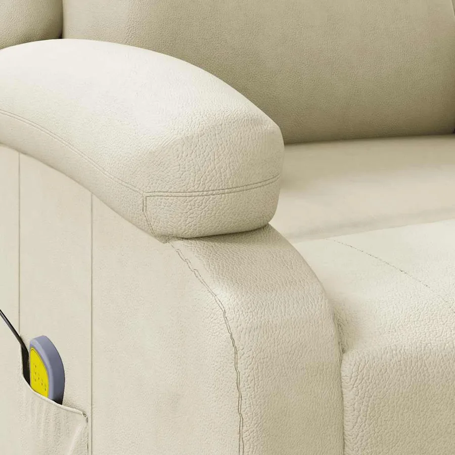 Fauteuil de massage blanc crème similicuir - 8