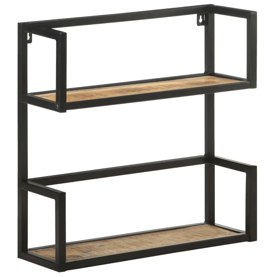 Étagère murale 60x20x60 cm Bois de manguier brut - 11