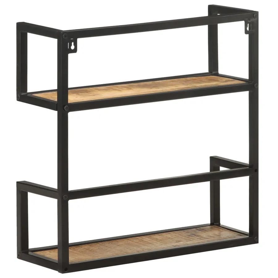 Étagère murale 60x20x60 cm Bois de manguier brut - 4