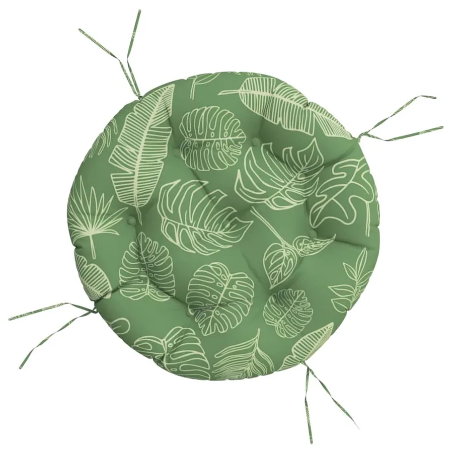 Coussin rond à motif de feuilles Ø 60 x11 cm tissu oxford - 2
