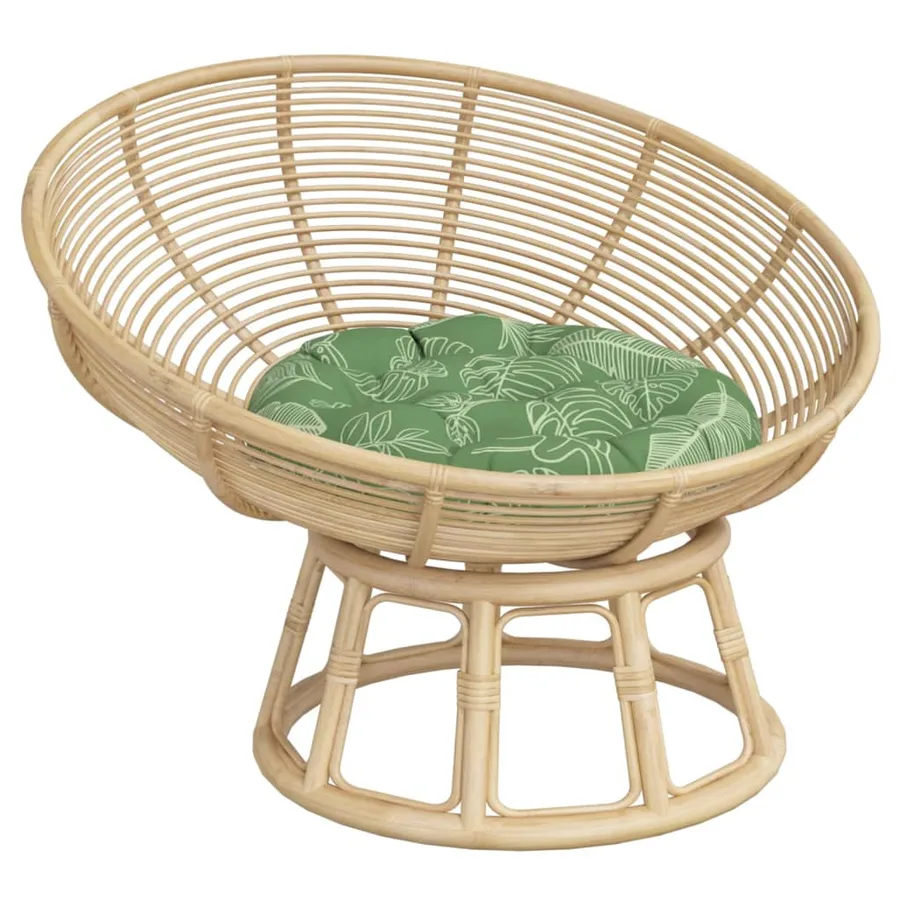 Coussin rond à motif de feuilles Ø 60 x11 cm tissu oxford - 3