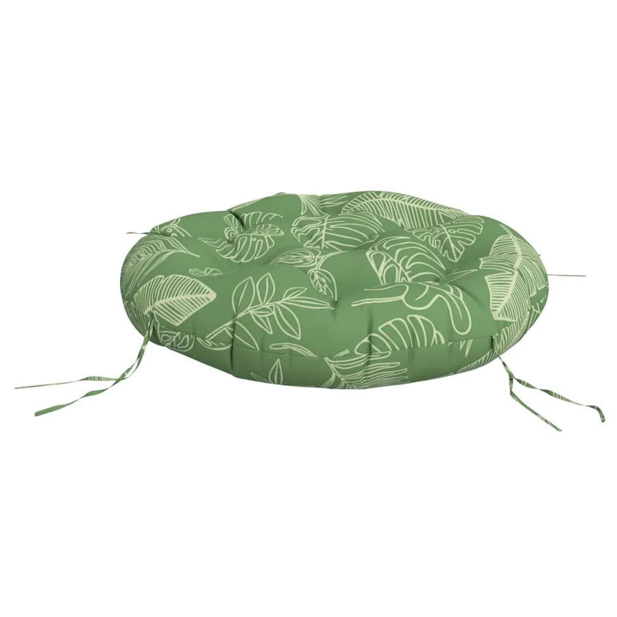 Coussin rond à motif de feuilles Ø 60 x11 cm tissu oxford - 4