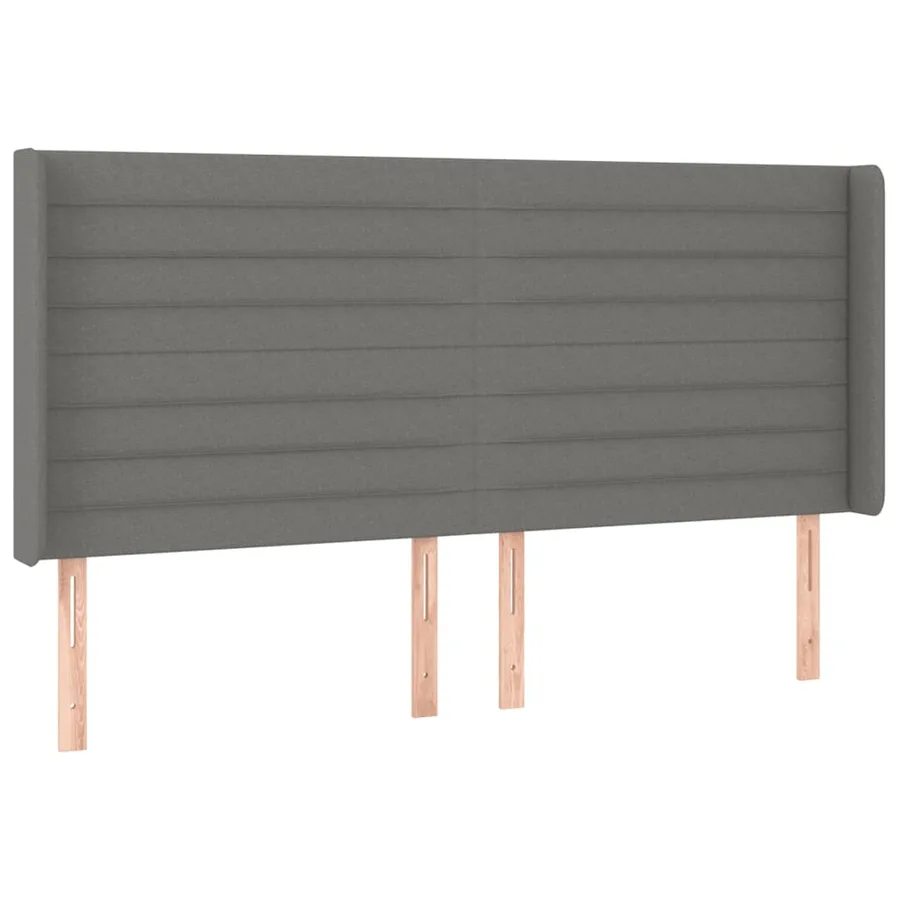 Tête de lit à LED Gris foncé 163x16x118/128 cm Tissu - 3
