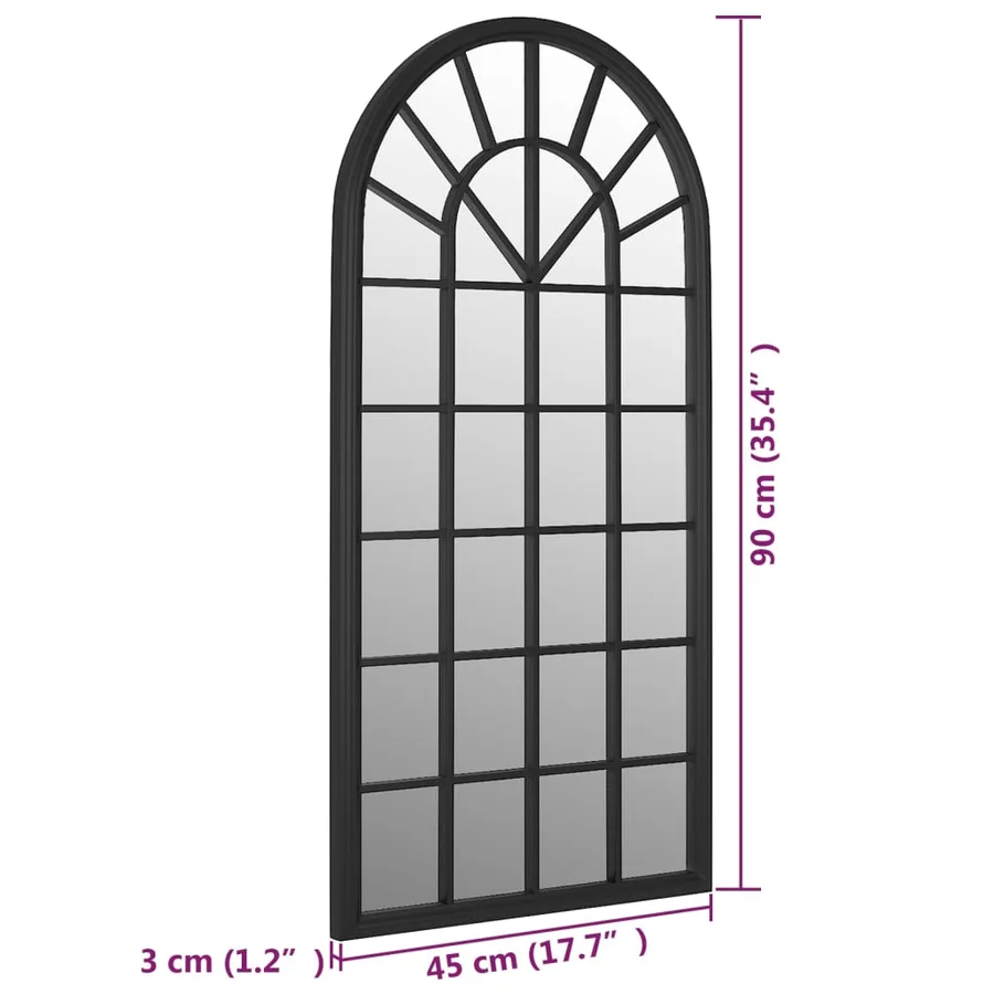 Miroir Noir 90x45 cm Fer pour utilisation à l'intérieur - 6