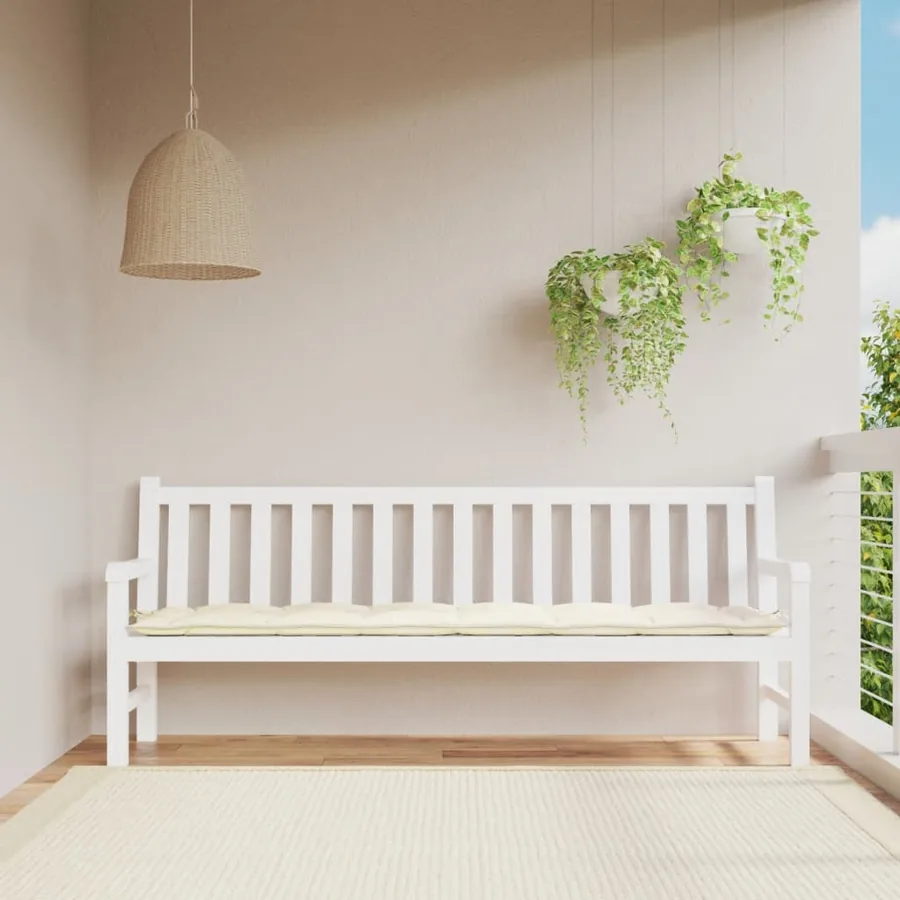 Coussin de banc de jardin crème 200x50x7 cm tissu oxford