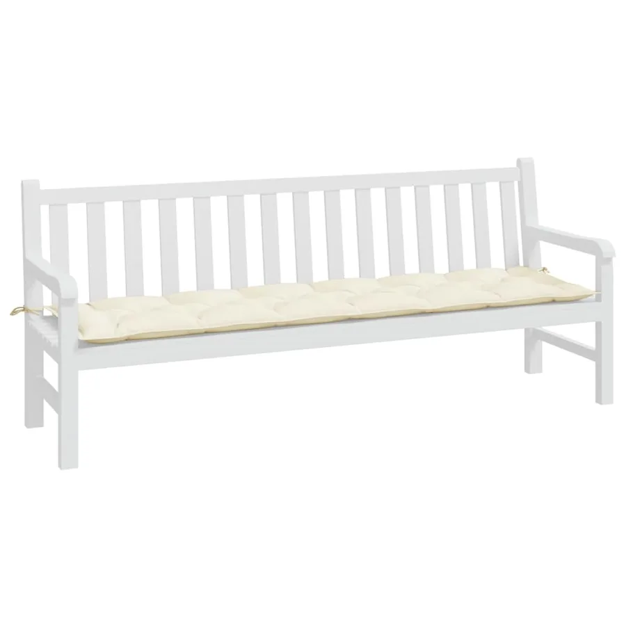 Coussin de banc de jardin crème 200x50x7 cm tissu oxford - 3