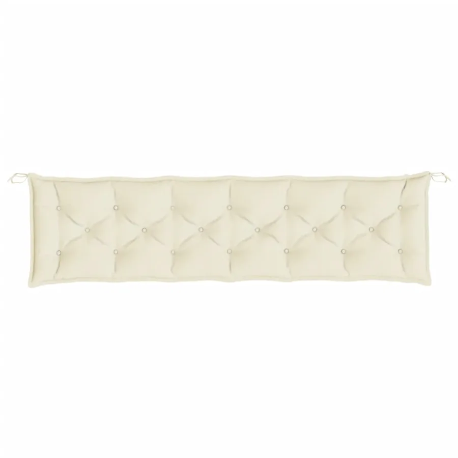 Coussin de banc de jardin crème 200x50x7 cm tissu oxford - 4