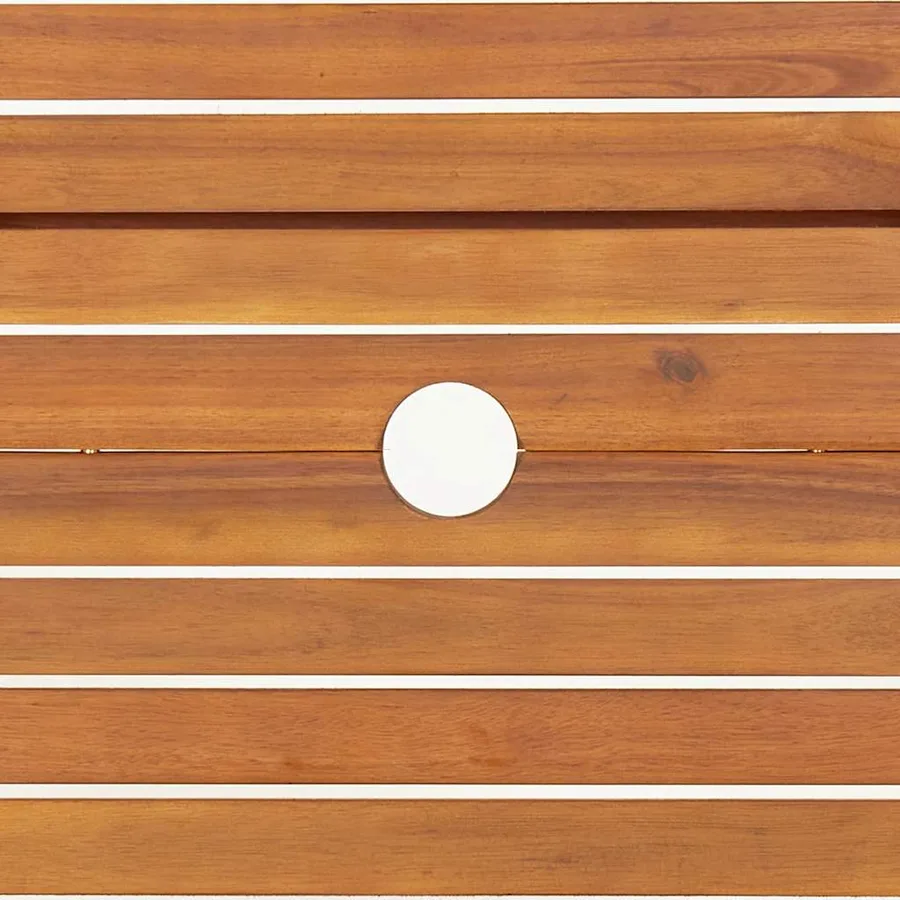 Table pliable de jardin Ø 90x75 cm Bois d'acacia solide - 5