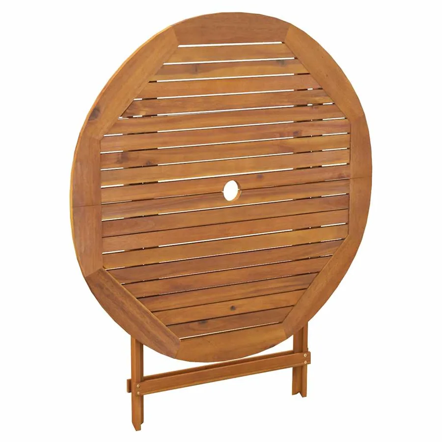 Table pliable de jardin Ø 90x75 cm Bois d'acacia solide - 6